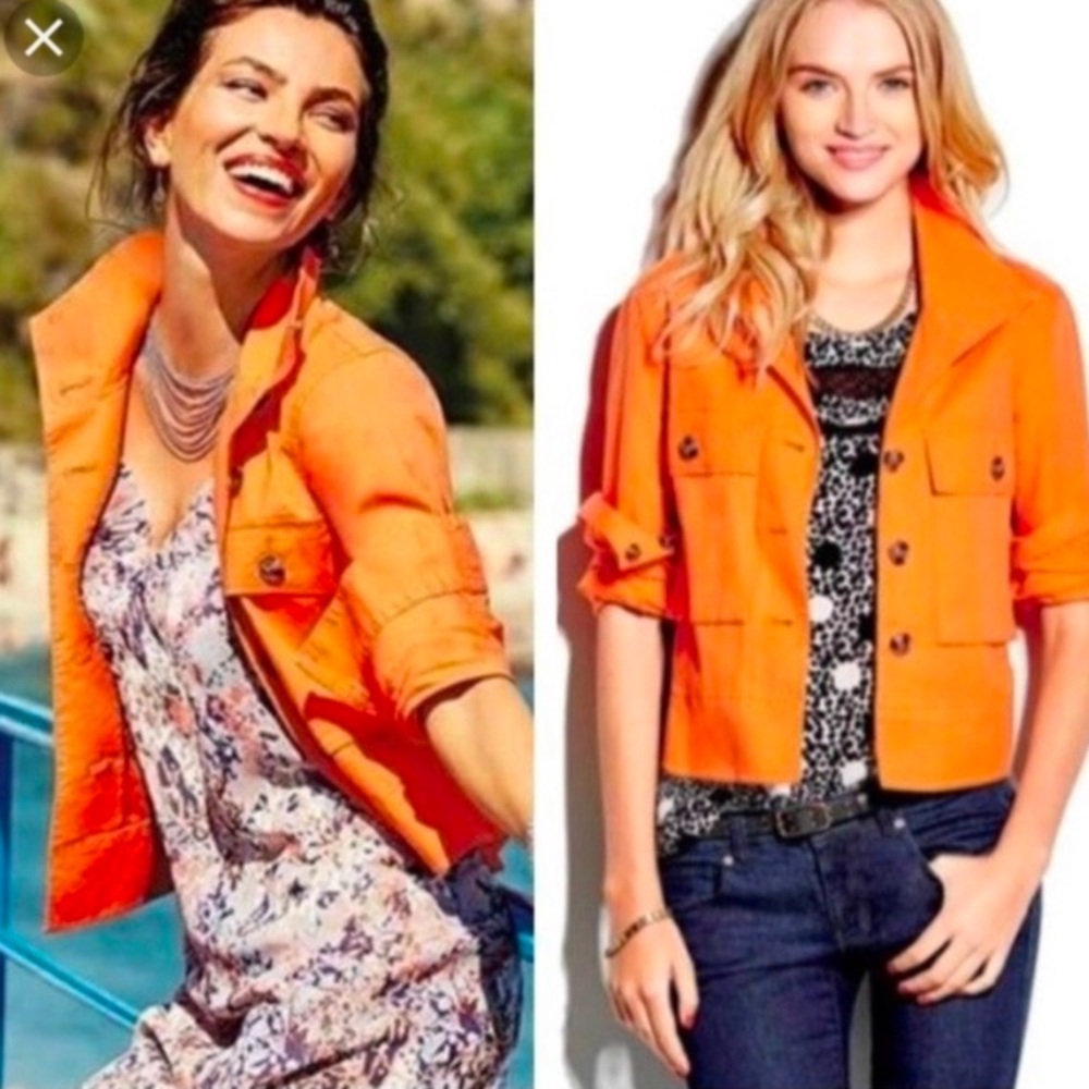 CAbi Resort Jacket in Tiger Lily Orange style 5098
